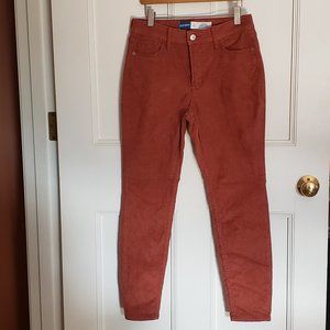 Orange-Brown Old Navy High-rise Rockstar Super Skinny Corduroy pants